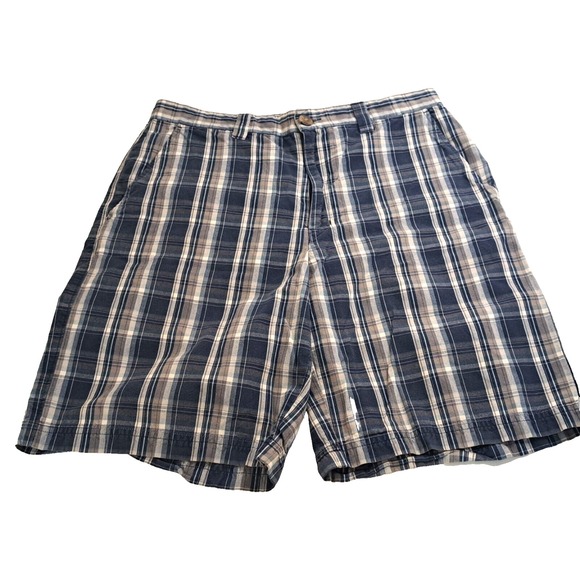 Columbia Sportswear Company Mens 34 (32 Actual) Blue Plaid Bermuda Shorts - Picture 1 of 10